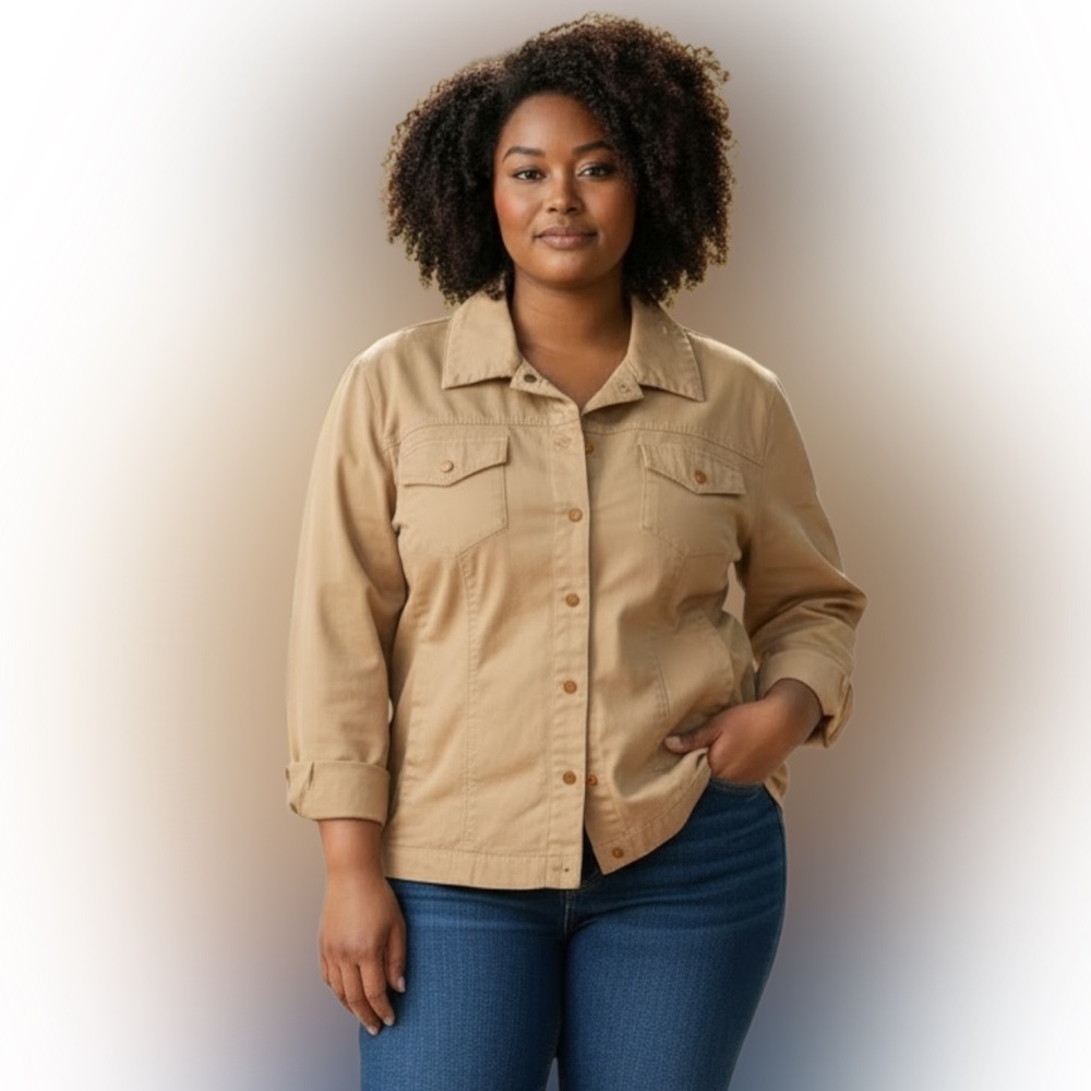 Classic Tan Utility Jacket for Women